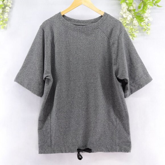 Lululemon Women's Split Short Sleeve Oversized Heathered Speckled Black Sz 6 - Picture 1 of 9